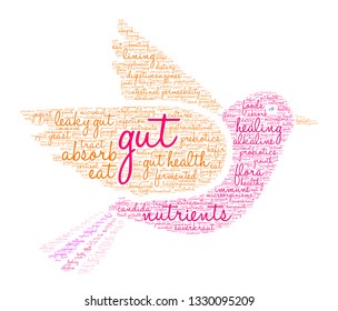 Gut word cloud on a white background. 