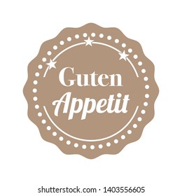 Guten Appetit - German for "enjoy your meal". Vector graphic. Use it on a menu card, put it on a delicious gift or a jar of homemade jam. Lecker!