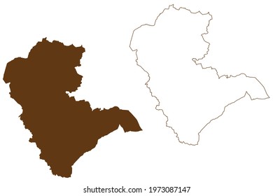 Gutersloh district (Federal Republic of Germany, State of North Rhine-Westphalia, NRW, Detmold region) map vector illustration, scribble sketch Gutersloh map