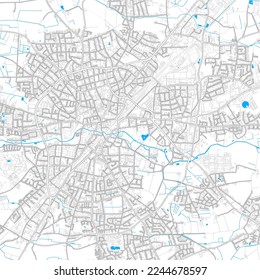 Gutersloh, North Rhine-Westphalia, Germany high resolution vector map with editable paths. Bright outlines for main roads. Use it for any printed and digital background. 