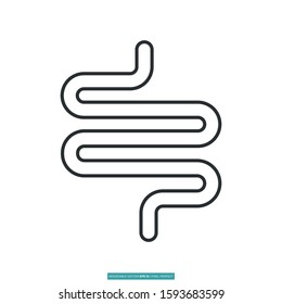 guts, intestine icon vector illustration logo template for many purpose. Isolated on white background.