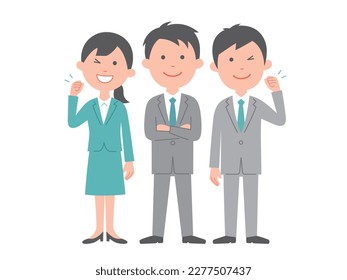 Guts pose businessman and business woman