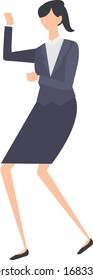Guts pose vector illustration. A company employee in a suit. joy. For business.