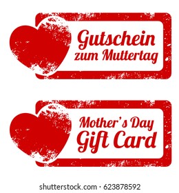 Gutschein zum Muttertag. Mother's Day Gift Card. Eps10 Vector.