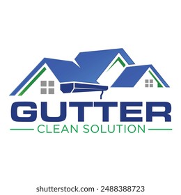 Gutter Clean logo design template. House Improvement business logo vector.
