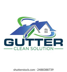 Plantilla de diseño de logotipo Gutter Clean. Vector de logotipo de negocios de House Improvement.