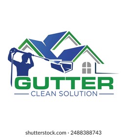 Plantilla de diseño de logotipo Gutter Clean. Vector de logotipo de negocios de House Improvement.