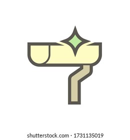 Gutter cleaning condition vector icon  design.