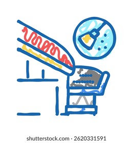 limpeza da calha ícone do doodle esboçar vetor. sinal de limpeza da calha. ilustração de símbolo isolado