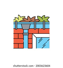 Holgura de la rejilla с icono de línea de color. Servicio de jardín. Pictograma para página web, aplicación móvil, promoción. elemento de diseño de interfaz gráfica de usuario (GUI) de UI UX. Trazo editable.