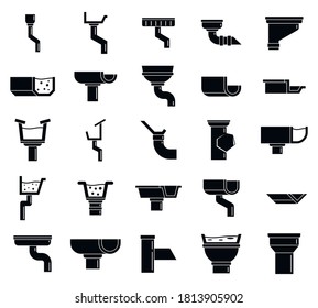 Gutter cover icons set. Simple set of gutter cover vector icons for web design on white background