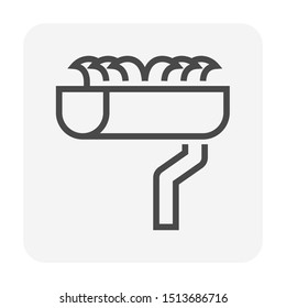 Gutter dirty vector icon design for home problem graphic design element, editable stroke.