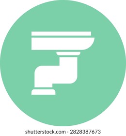 Gutter Downspout Icons, Solid Style Graphic Element