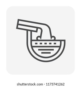 Gutter and drainage system icon, 64x64 perfect pixel and editable stroke.