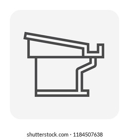 Gutter and drainage system icon, 64x64 perfect pixel and editable stroke.