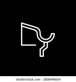 Gutter icon on black background. Vector sign in line style