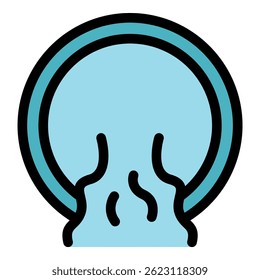 Gutter icon. Outline gutter vector icon color flat isolated