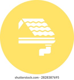 Gutter Installation Icons, Solid Style Graphic Element