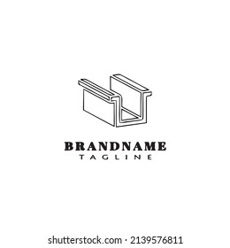 gutter logo cartoon icon design template black modern isolated vector illustration
