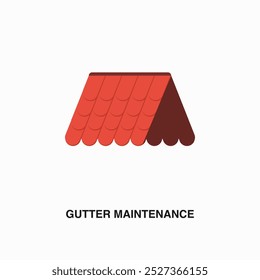 Gutter Maintenance flat colored icon or logo. Symbol or sign on house repair and maintenance services theme. Editable vector illustration.