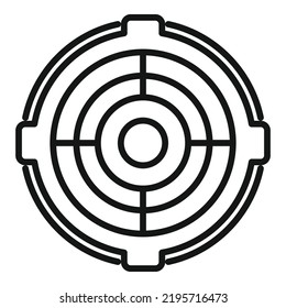 Gutter Manhole Symbol Umrissvektor. Stadtstraße. Abwasser