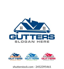 gutter repair service logo design template