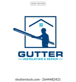 gutter roofing installation vector design template 02