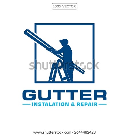 gutter roofing installation vector design template