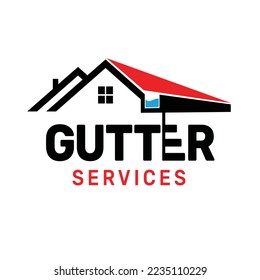 Gutter Roofing service logo design template vector illustration