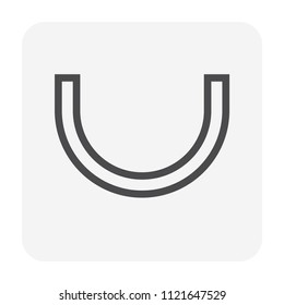 Gutter shape icon  profile view, 48x48 perfect pixel and editable stroke.