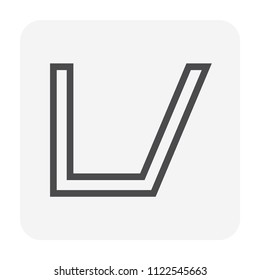 Gutter shape icon  profile view, 48x48 perfect pixel and editable stroke.