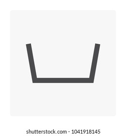 Gutter shape profile icon on white.