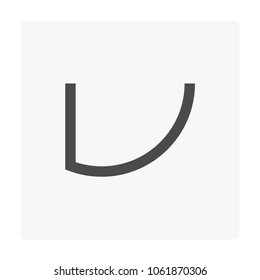 Gutter shape profile icon on white.