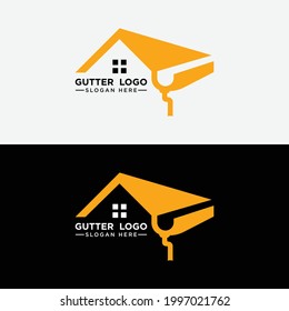 Vector de diseño del logotipo de Gutters. Logo de limpieza de alcantarillas.