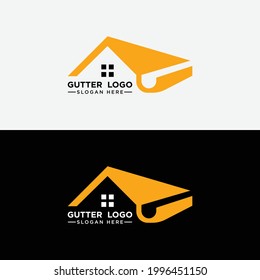 Gutters Logo Design Vector.Gutter Cleaning Logo