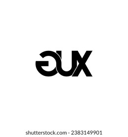 diseño de logotipo de monograma de letras iniciales de gux