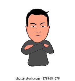 The guy is angry. Angry man. Isolated, vector.