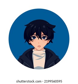 Guy Anime Avatar Isolated Icon