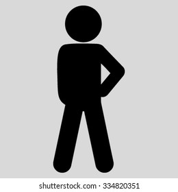 Guy Audacity vector icon. Style is flat symbol, black color, rounded angles, light gray background.