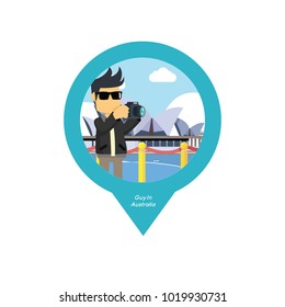 Guy In Australia Pin Map