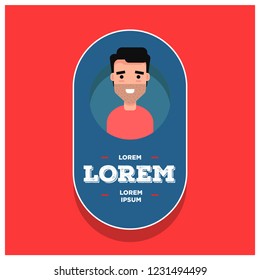 Guy with Beard Vector Badge Illustration