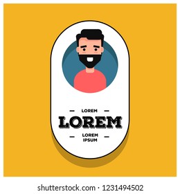 Guy with Beard Vector Badge Illustration