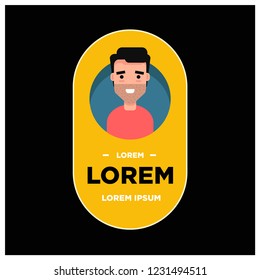 Guy with Beard Vector Badge Illustration