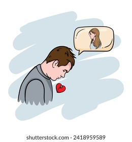 A guy with a broken heart thinks about his girlfriend