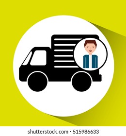 guy cartoon truck car icon vector illustration eps 10