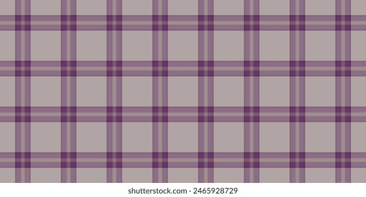 Tipo de verificación de tela sin costuras, patrón de tela de jersey tartán. Vector a cuadros de textura de fondo femenino en color pastel y gris.