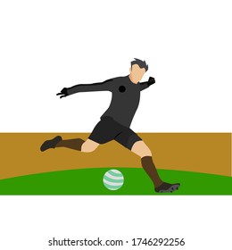 a guy doing soccer in the field
