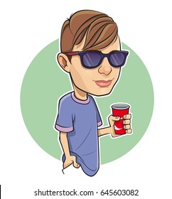 Guy drinking juice