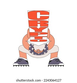 Guy drop cryptocurrency. funny character.