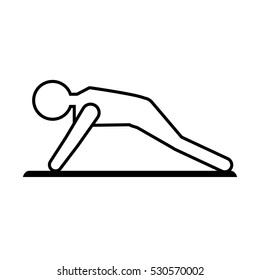 guy exercising fitness sport pad outline vector illustration eps 10